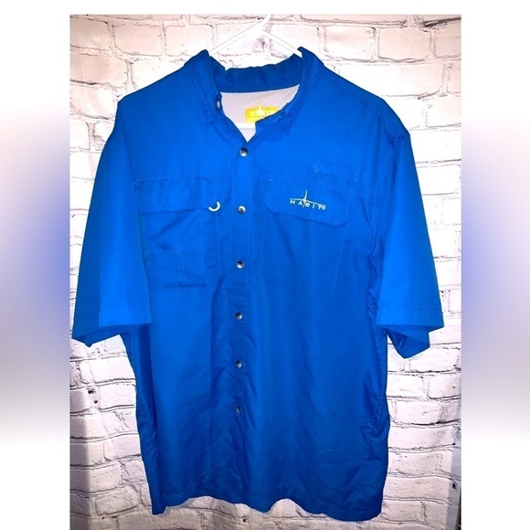 habit Other - Habit Fishing Shirt Mens Sz L Blue Vented Pocket UPF 40+ Solar Factor